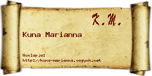 Kuna Marianna névjegykártya